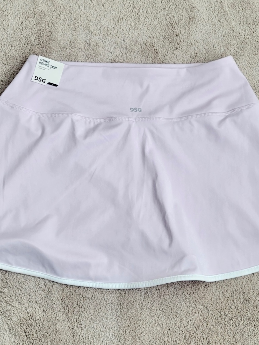 DSG Women's Activate High-Rise Skort Size Large Bouncy Lilac/White Trim